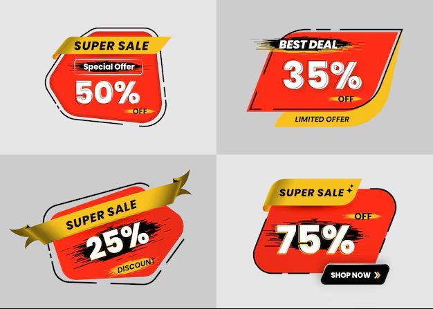 Price Tag and Discount Label Photo Design